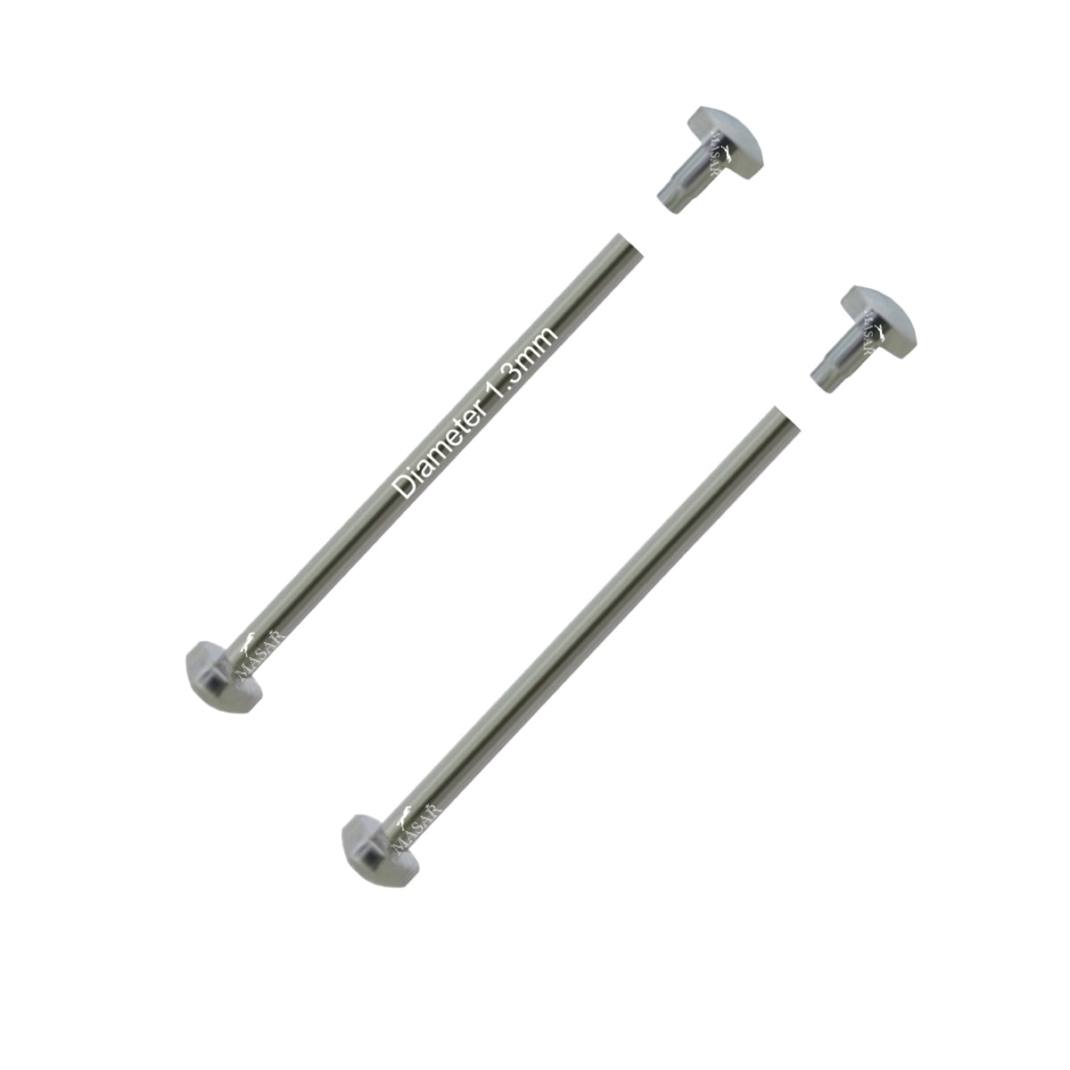 Barres à Rivet - 10mm à 28mm Ø 1,3mm - Tête H Ø 3,5mm - Fixation pour bracelet de montre - 2 Pcs