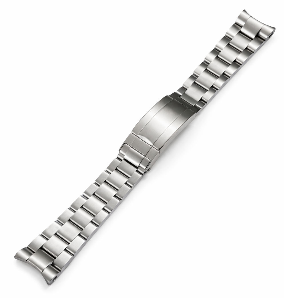 20mm Steel Watch Bracelet for Rolex Oyster Solid / Curved - Vintage Brushed