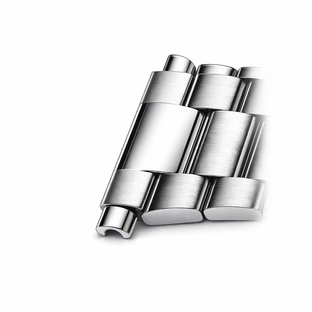 Uhrenarmband Stahl Oyster - Gerade Anstöße - hochglanzpoliert / gebürstet - Automatische Anpassung von 18mm bis 23mm - Universal
