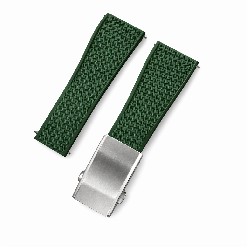 Bracelet de Montre Caoutchouc FKM Vulcanisé- Motif Racing - Rapide - Déployante - à découper