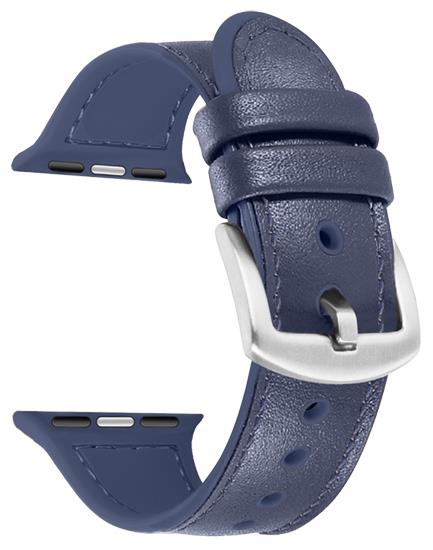 Bracelet Hybride Cuir / Silicone - Compatible avec Apple Watch