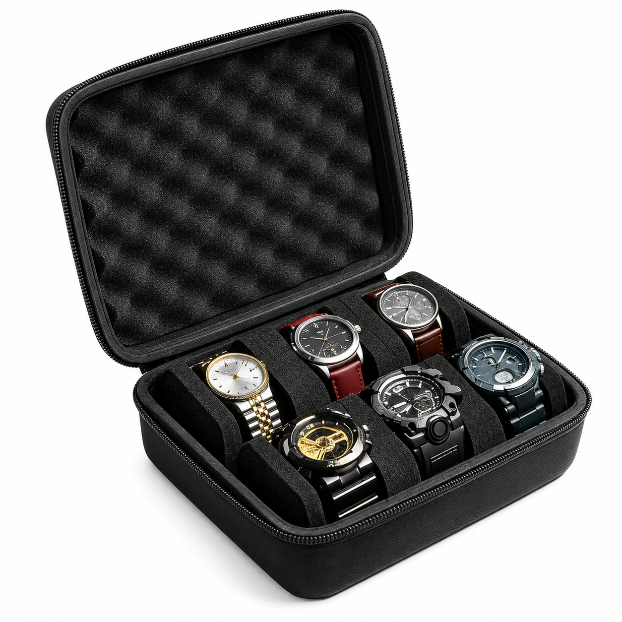 Écrin pour Montre – Boîte de Rangement (Étui Nylon et Mousse EVA) - 1 Pc