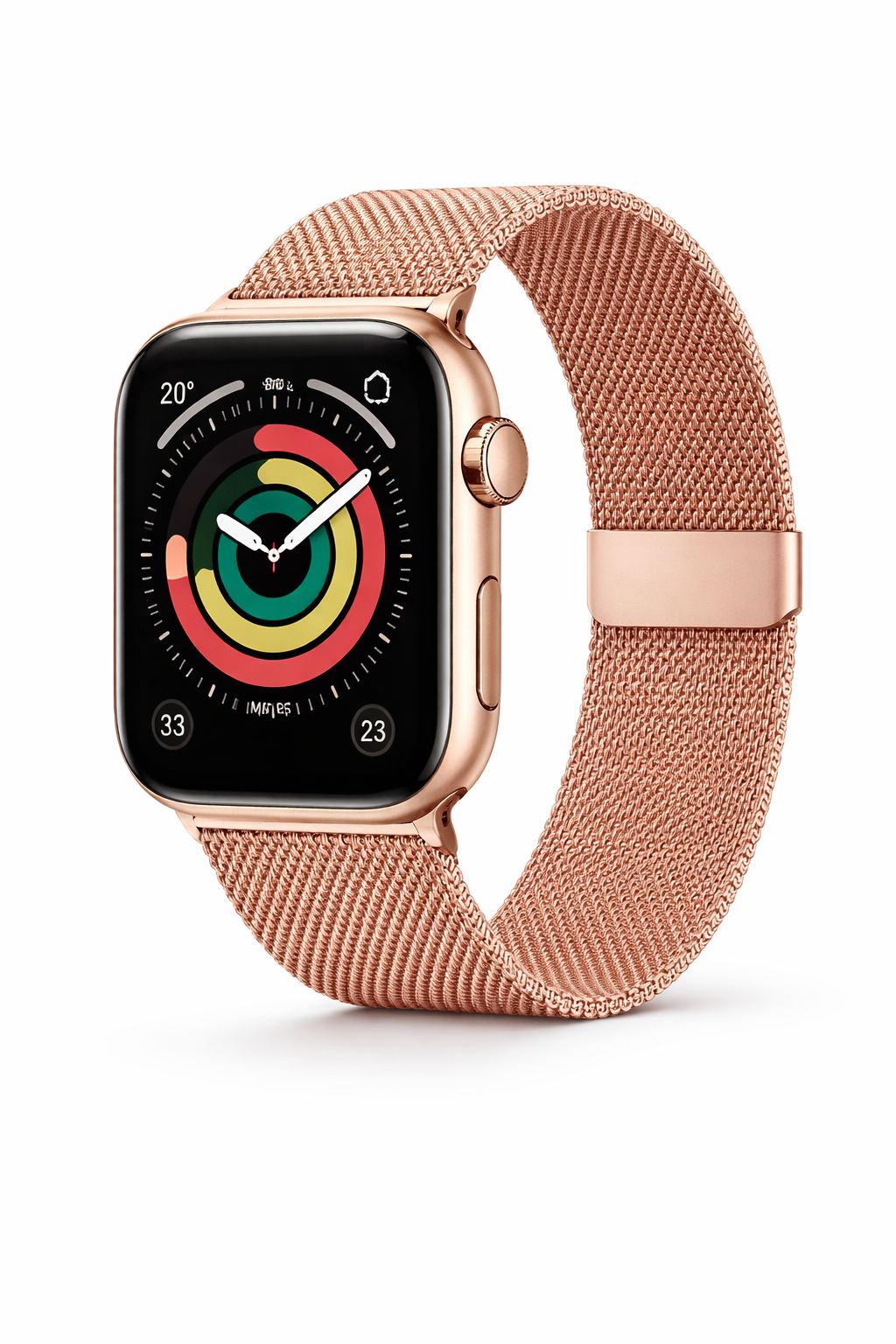 Bracelet Mesh Milanais Rose Gold pour Apple Watch - Band Magnétique en Acier