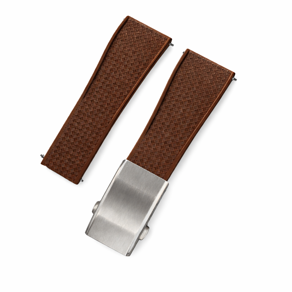 Bracelet de Montre Caoutchouc FKM Vulcanisé- Motif Racing - Rapide - Déployante - à découper