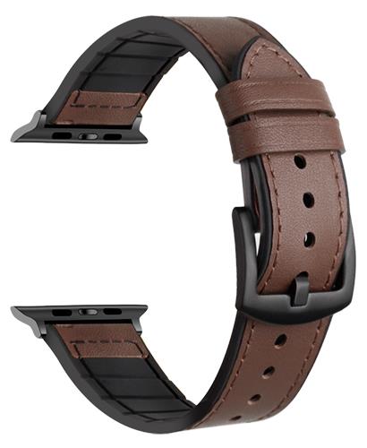 Hybridarmband Leder / Silikon – Kompatibel mit Apple Watch