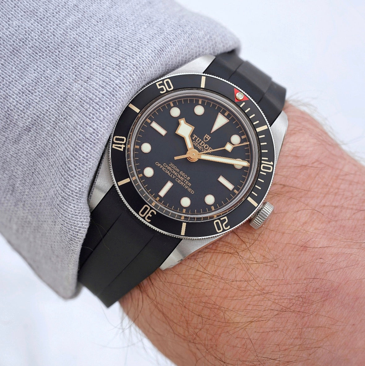 Premium-FKM-Kautschukarmband für Tudor Black Bay 58 (39mm) – gewölbt – BB58