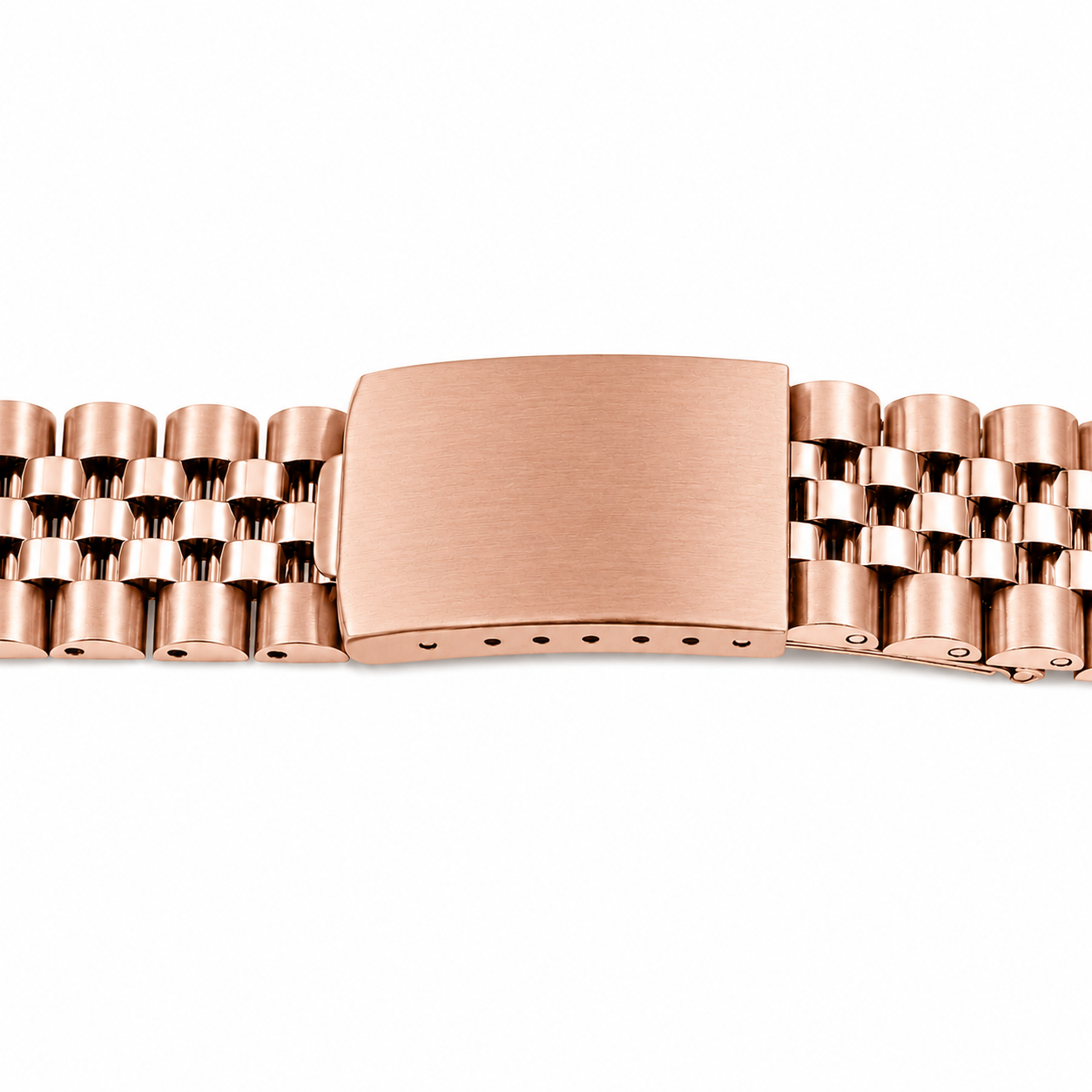 Bracelet Jubilee Or Rose pour Rolex / Tudor - Vintage en Acier Brossé / Poli Miroir - Incurvé