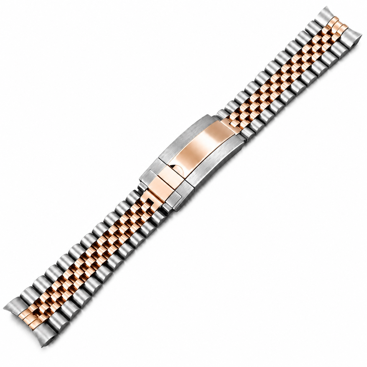 Massives Edelstahl-Jubilee-Armband für Submariner / Datejust und andere - 20mm - Faltschließe Mikro-Anpassung / gebogen