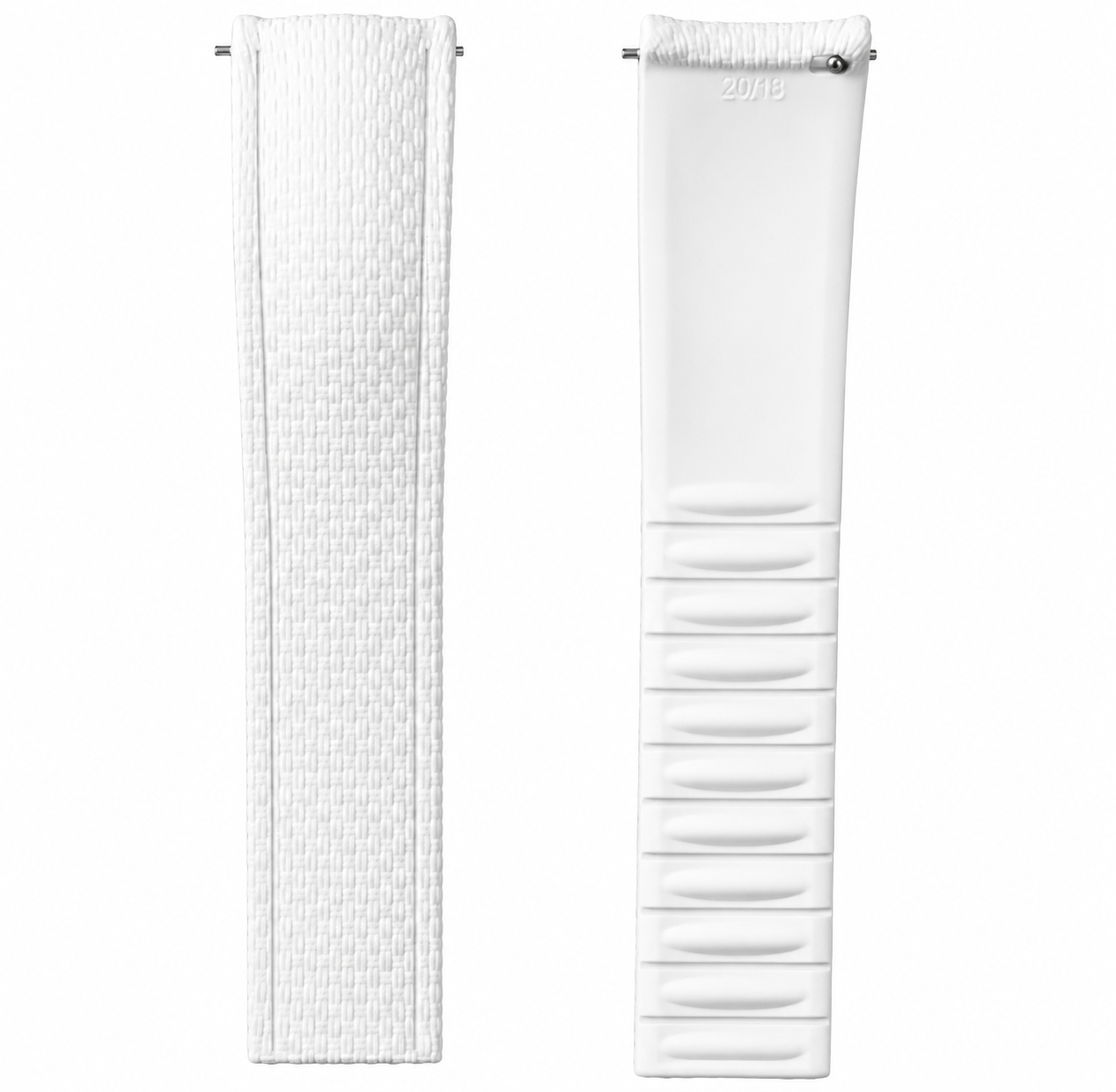 FKM Rubber Watch Strap - SAILCLOTH Fabric Texture / Curved & Quick Release / CTS - No Buckle