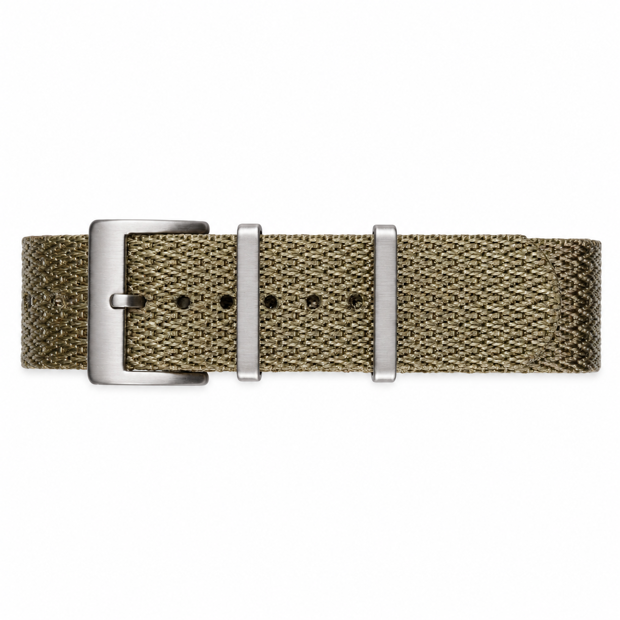 Nato-Armband Sandfarben "Beige" - Weiches, geflochtenes Nylon mit Fischgrätmuster 1,15mm