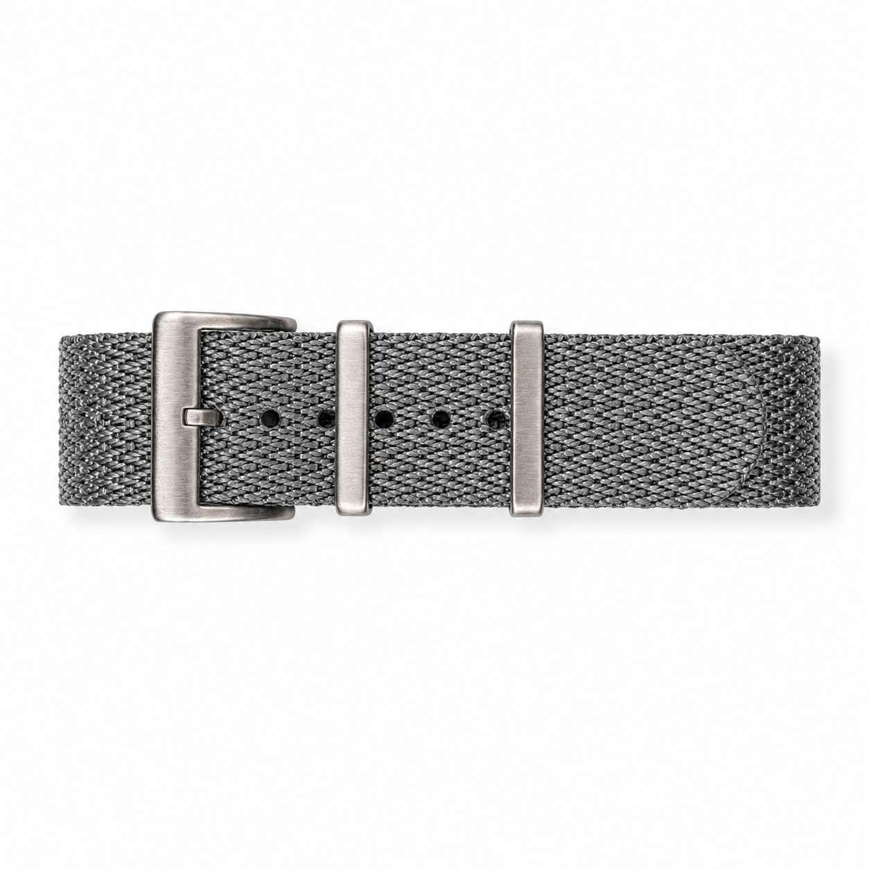 Gray NATO Watch Strap - Flexible Braided Chevron Pattern Nylon 1.15mm