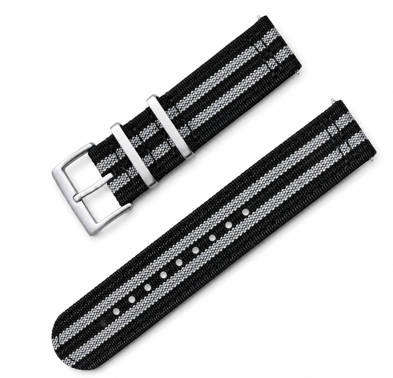 Bracelet Montre en Nylon Noir / Gris - Rapide - Universel