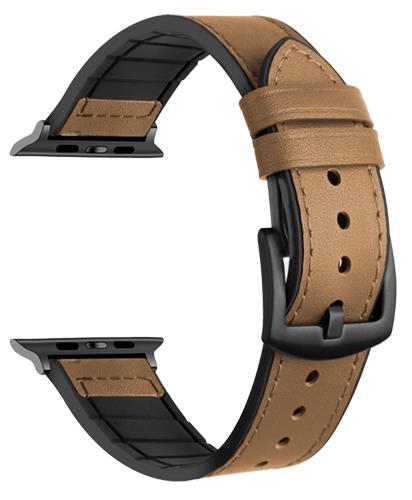 Hybridarmband Leder / Silikon – Kompatibel mit Apple Watch