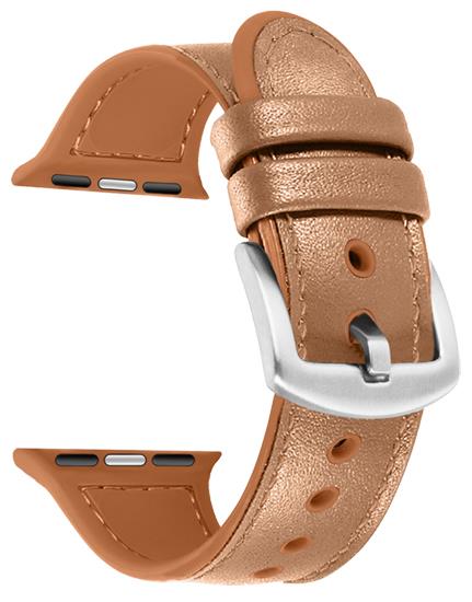 Bracelet Hybride Cuir / Silicone - Compatible avec Apple Watch