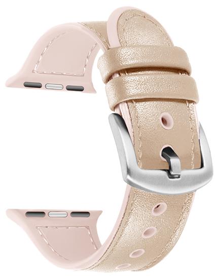 Bracelet Hybride Cuir / Silicone - Compatible avec Apple Watch