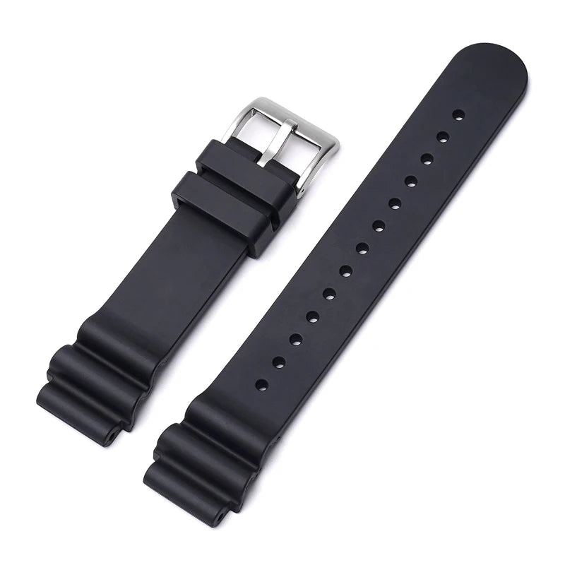 FKM Rubber Watch Strap – Wave / Diver - 4mm Thick - Universal