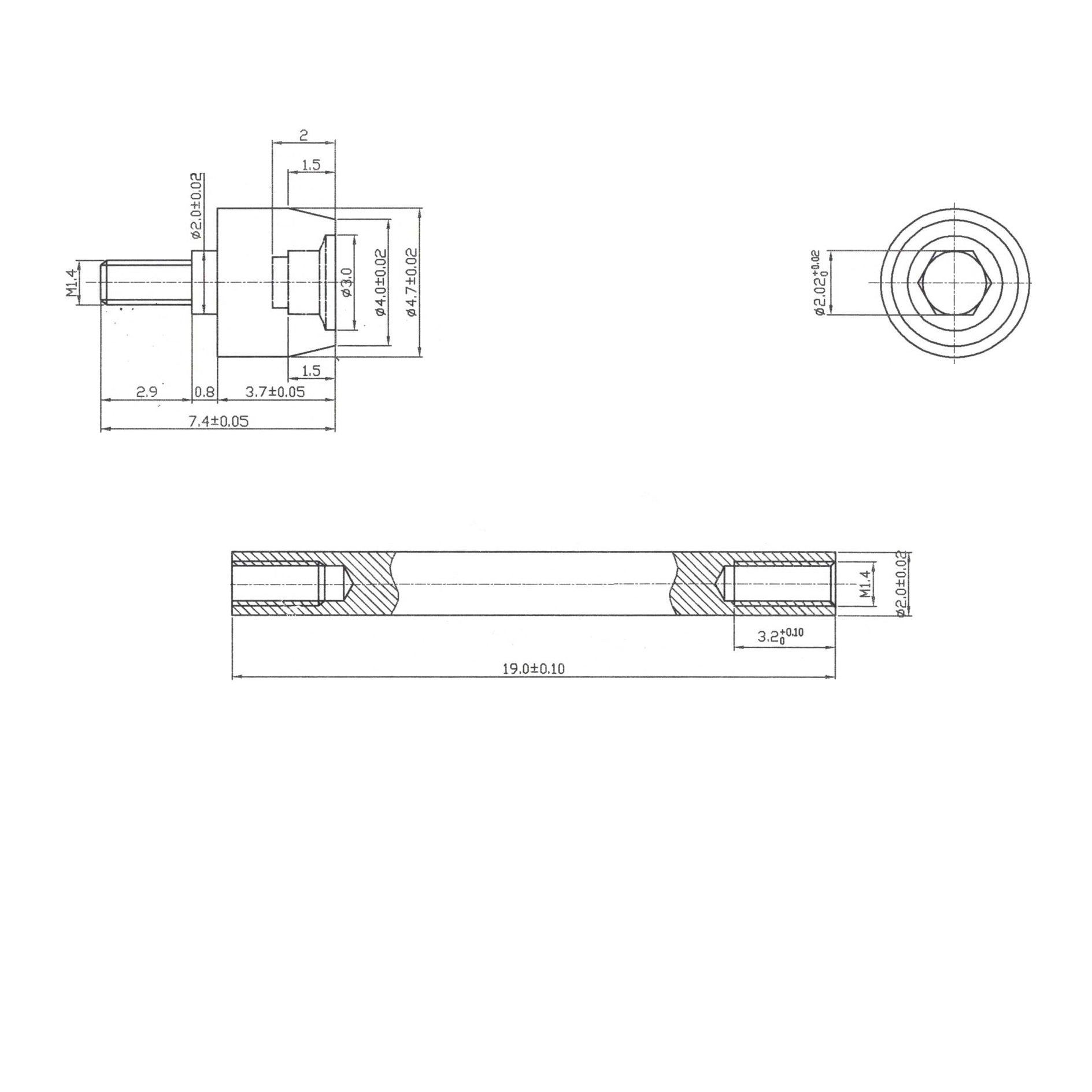Barres à Vis - Compatible: Tissot, Trace T-sport T048 - Fixation bracelet de montre - Inox 316L - 2 Pcs
