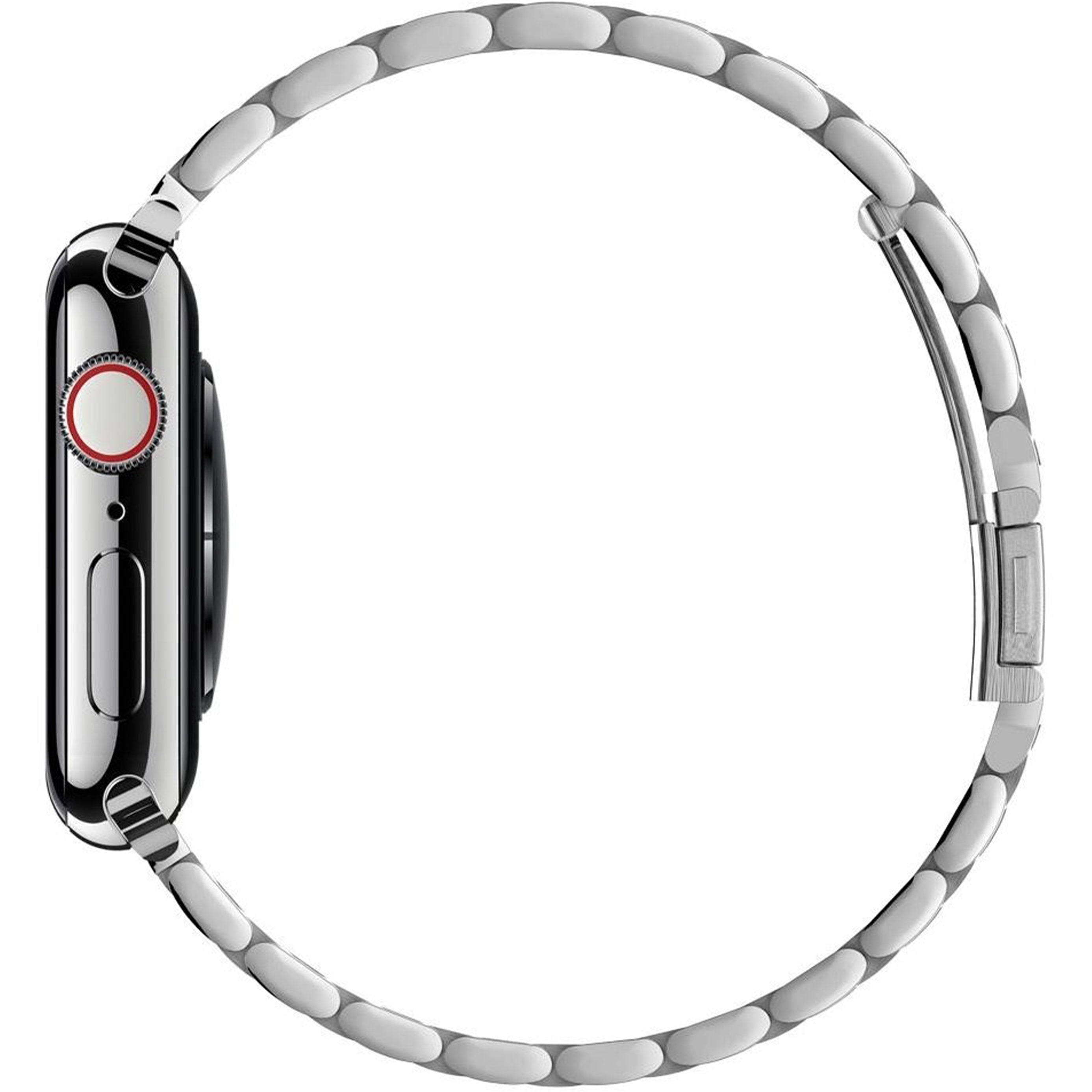 Bracelet Boucle Déployante à Maillons Compatible avec Apple Watch - Acier Inoxydable 304L - 3 Rangées