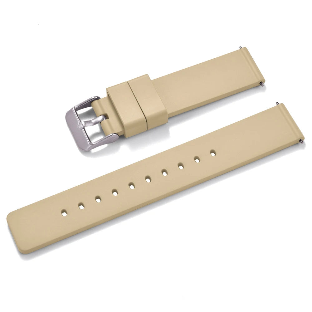 Smooth FKM Rubber Watch Strap - Quick Release - Universal