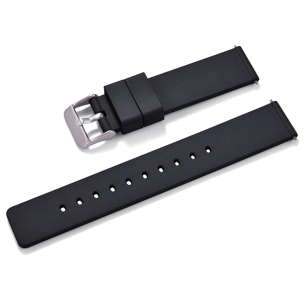 Smooth FKM Rubber Watch Strap - Quick Release - Universal