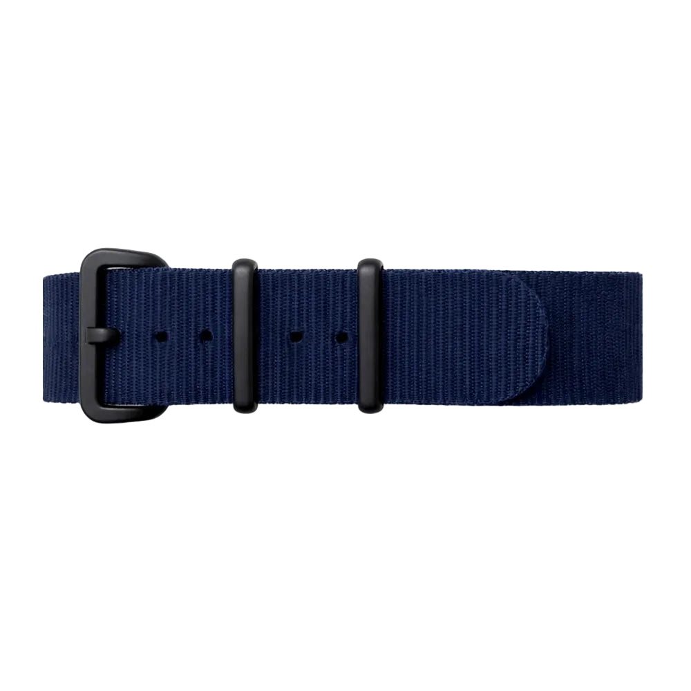 Dark Navy Blue Nylon NATO Watch Strap / Black Buckle - Soft - 1mm Thickness