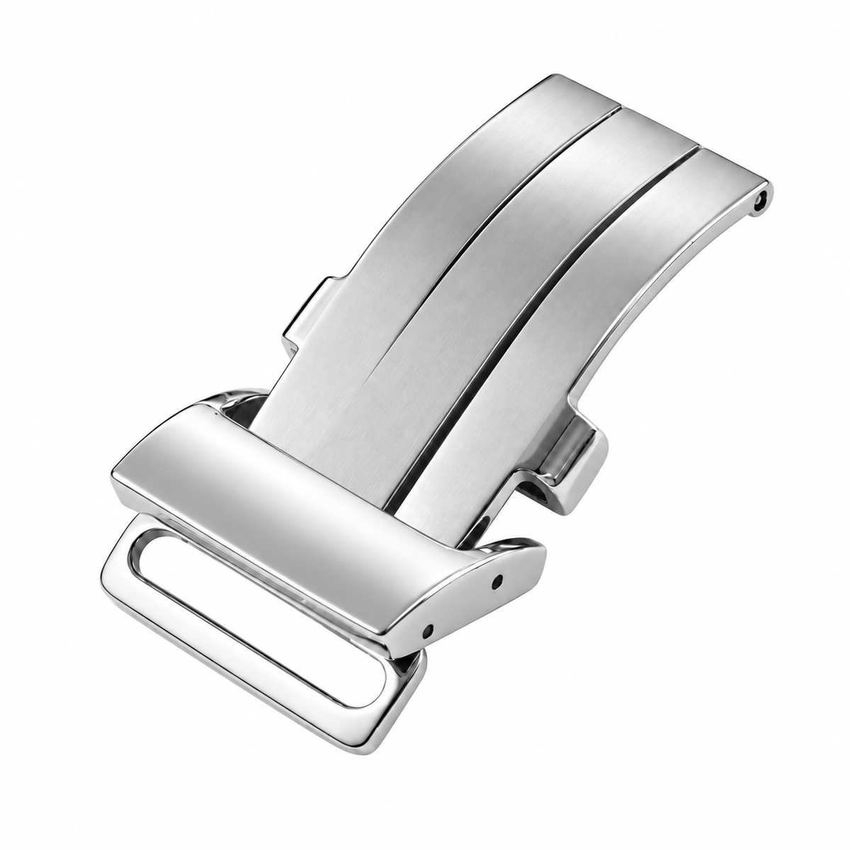 Deployment Clasp Compatible with TAG Heuer and others / Watch Strap without holes – Mirror Polished Steel – 1 Pc