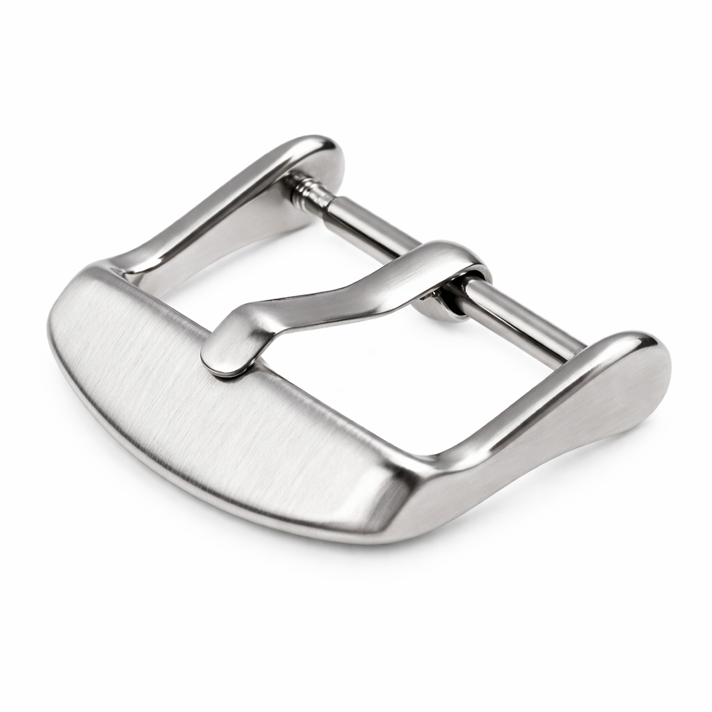 Buckle - Watch Strap Clasp - Brushed Silver | Pin 1.75mm - Curved Front Edge - 1 Pc