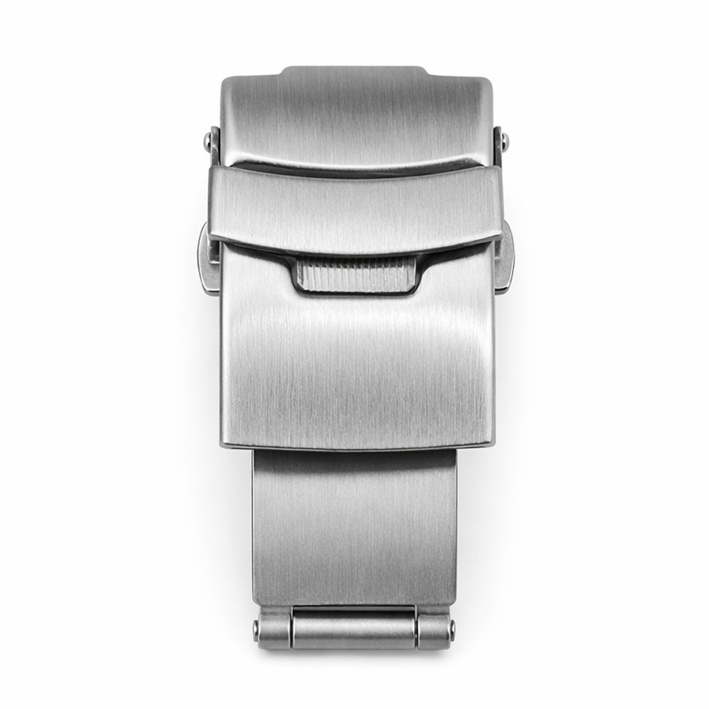 Deployant Clasp with Pin Buckle for Perforated Watch Straps - Butterfly Clasp - Brushed Steel - Strap Thickness ≤ 4.00mm - 1 Pc