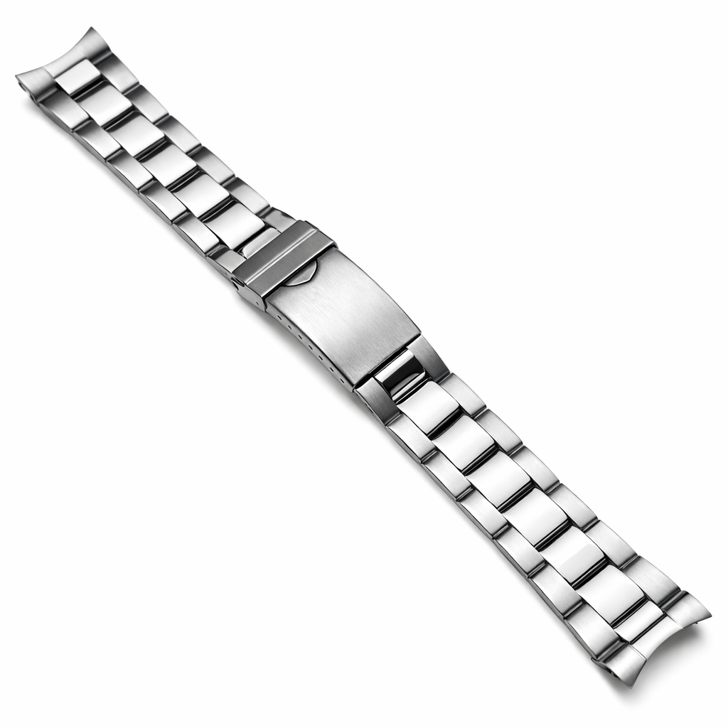 Bracelet Montre Acier pour Rolex Oyster - Maillons sans Jeu - Embouts courbés pour Femme - 12, 14, 16 mm