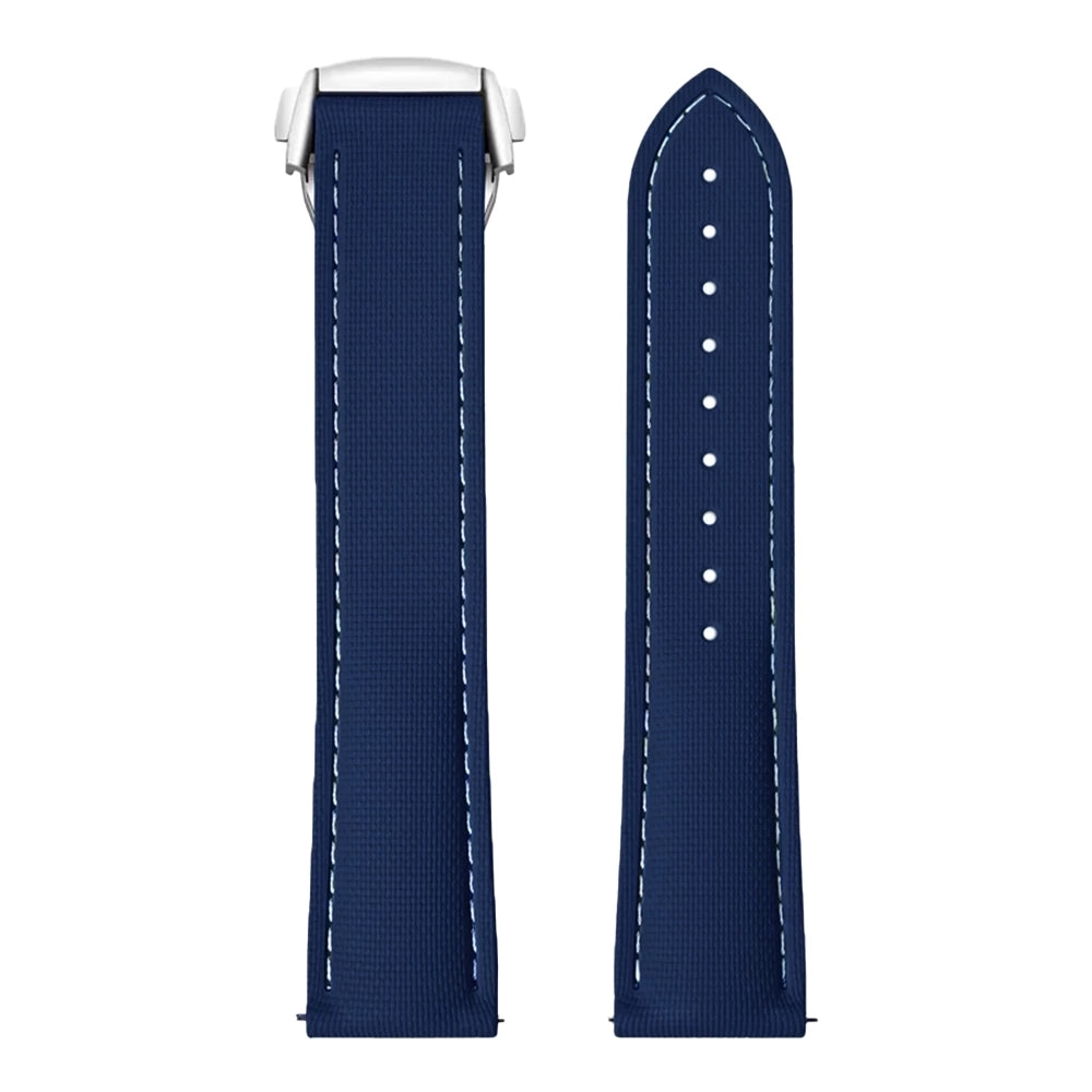 Bracelet de Montre Caoutchouc FKM vulcanisé - Texturé / Surpiqûres - Rapide / Déployante Poli Miroir