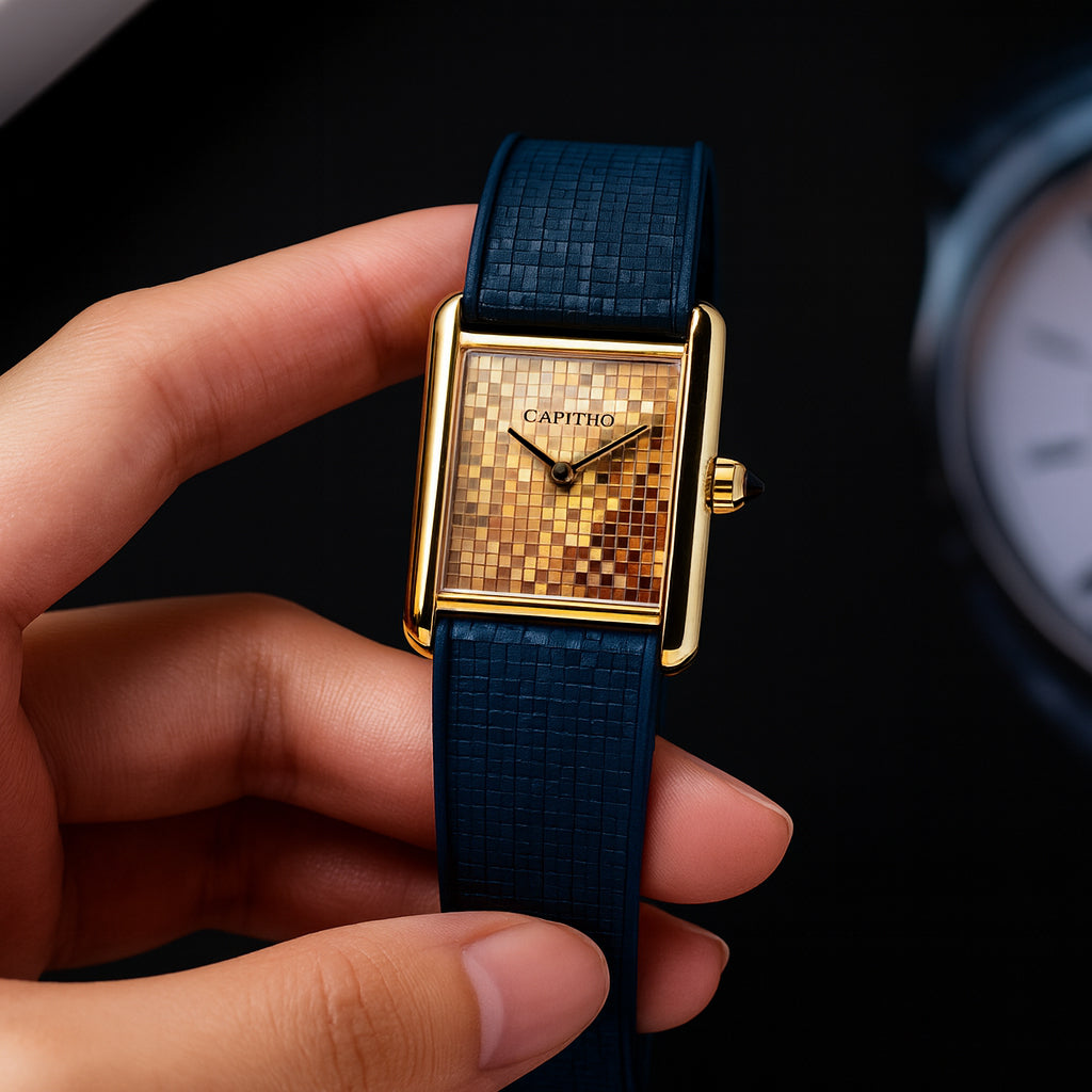 Bracelet montre Caoutchouc FKM - motif Mosaïque – Boucle déployante, à découper