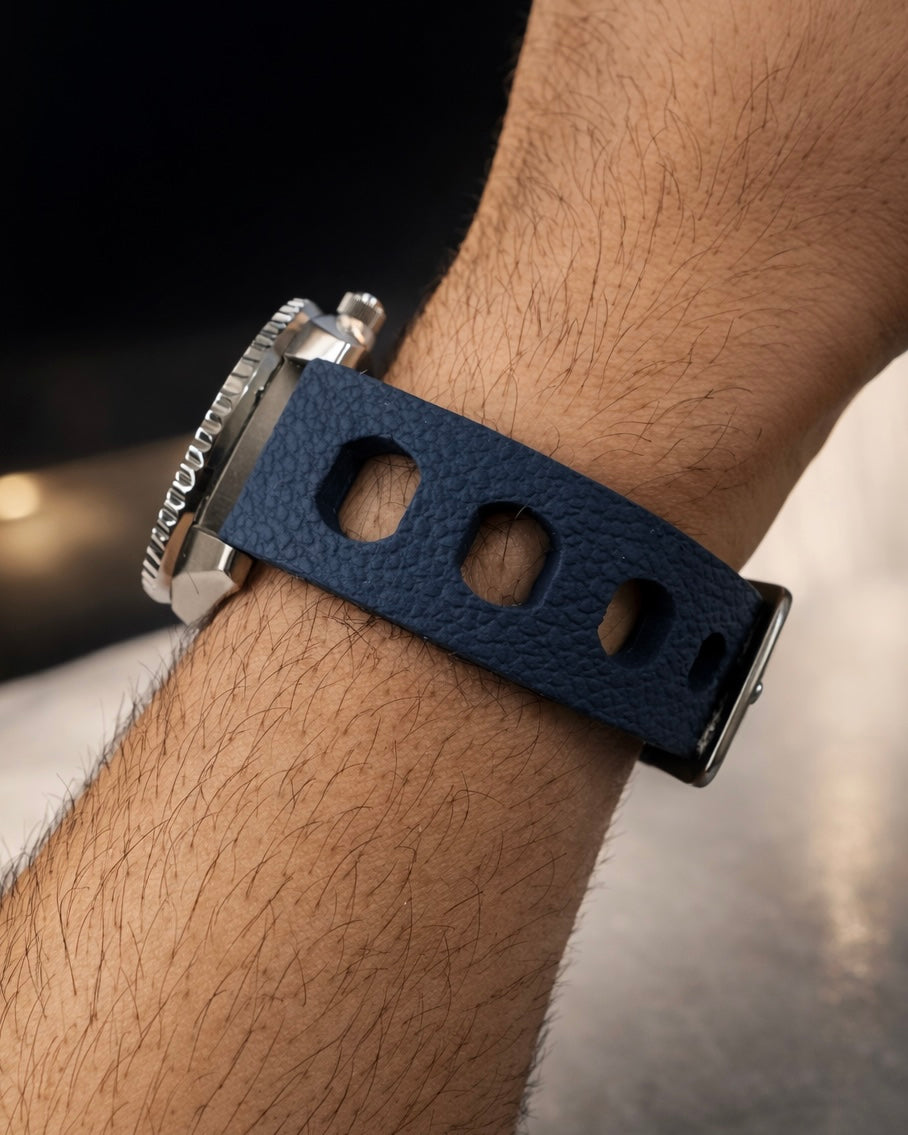 Bracelet de montre Caoutchouc FKM vulcanisé - Rallye Perforé / Rapide - Universel