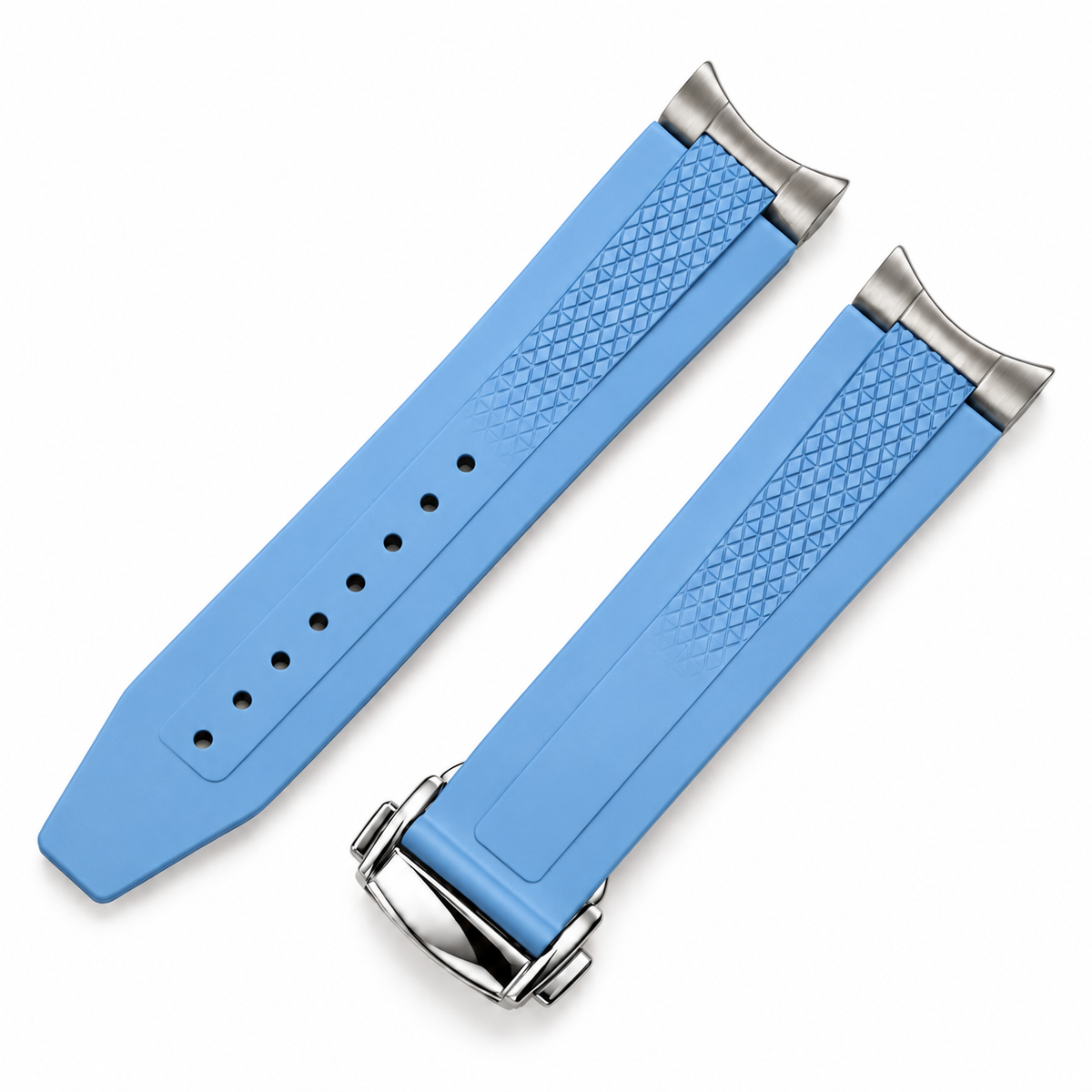 Bracelet 22mm en Caoutchouc FKM Compatible Longines HydroConquest 43mm – Embouts Incurvés / Boucle Déployante