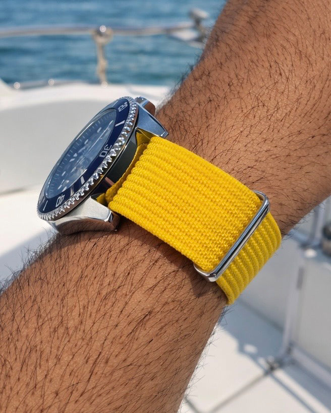 Nato Jaune - Hybride Tissu Nylon / Silicone