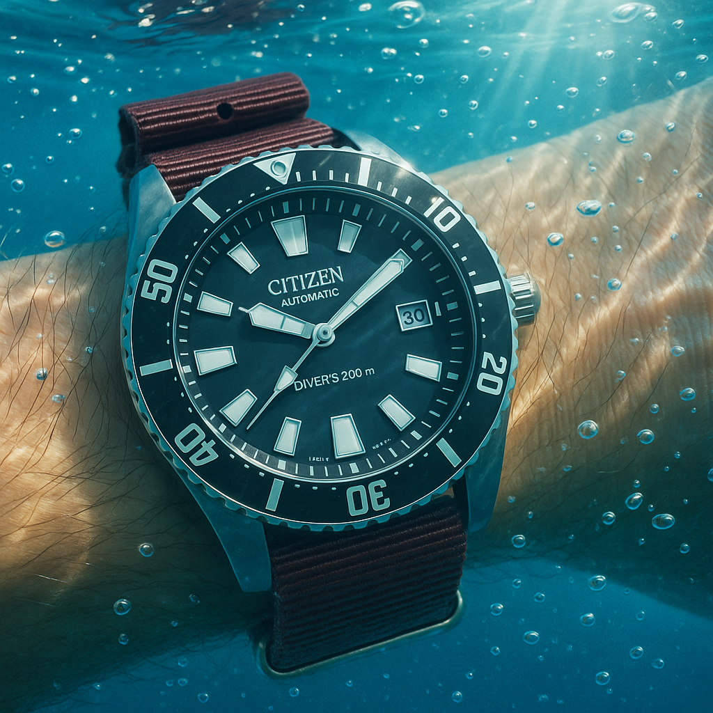 Bordeauxrot-violettes NATO-Uhrenarmband aus Nylon – Roségoldene Schließe