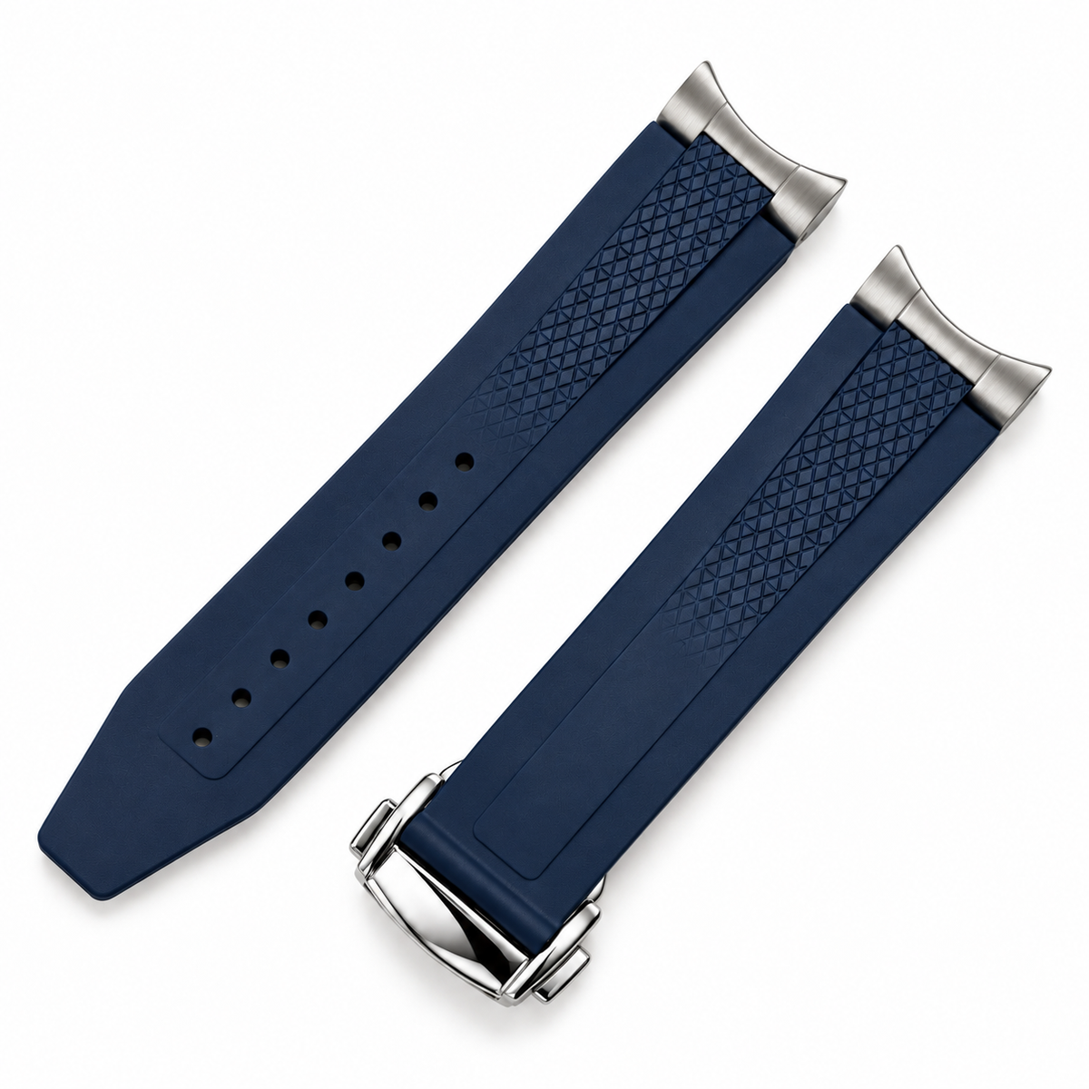 Bracelet 21mm en Caoutchouc FKM Compatible Longines HydroConquest 41mm – Embouts Incurvés / Boucle Déployante