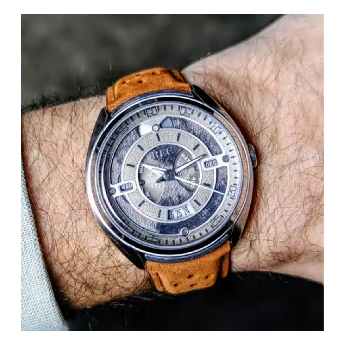 Suede Leather Watch Strap - Brown - Deployment Clasp - Universal