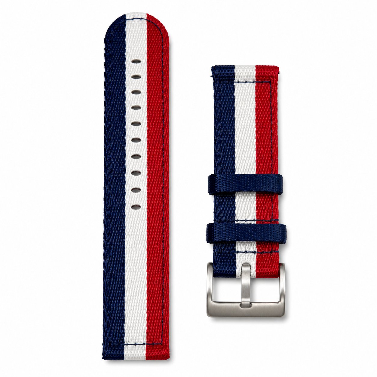 Bracelet Montre en Nylon Bleu Blanc Rouge - Rapide - Universel