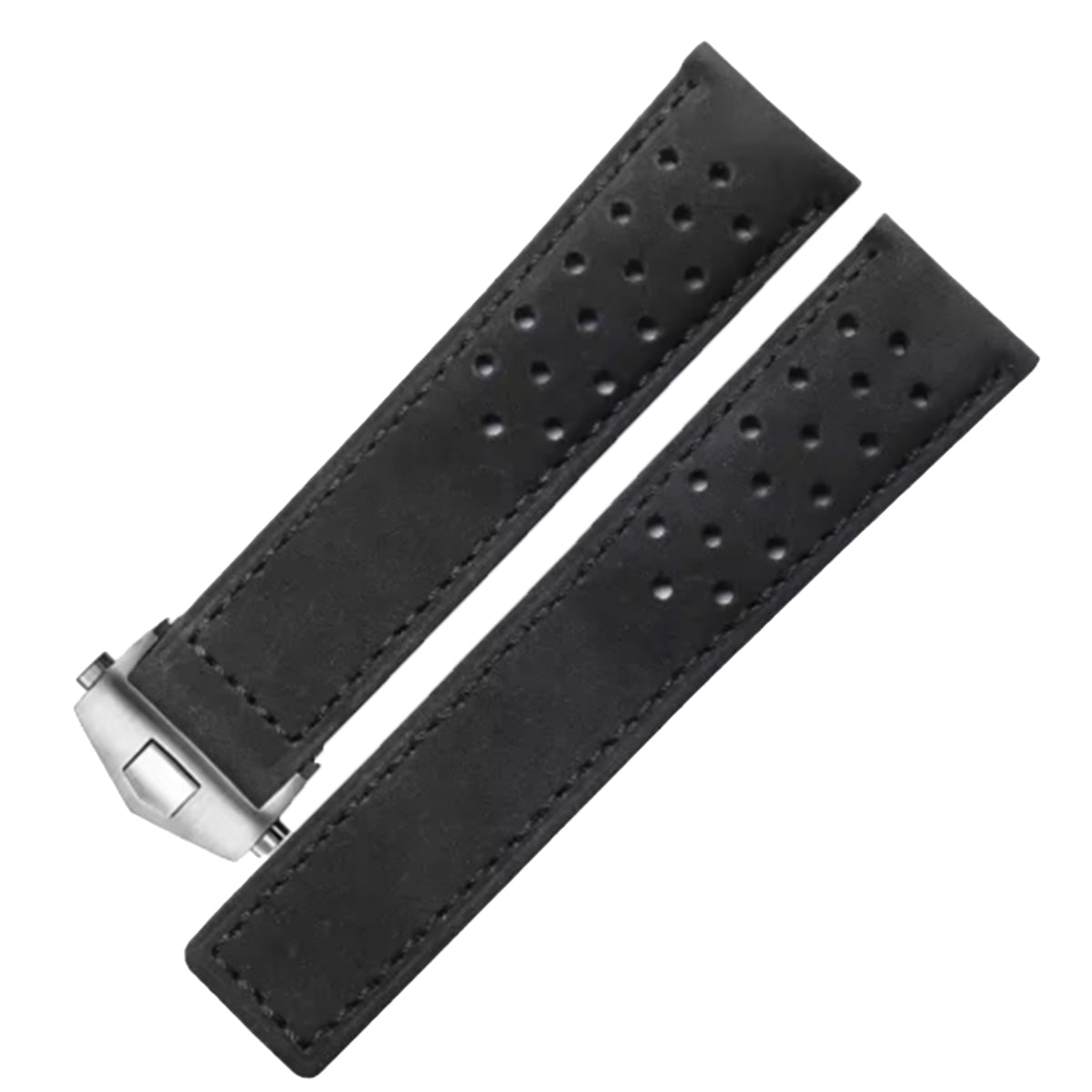 Uhrenarmband aus Wildleder – Schwarz – Faltschließe – Universal