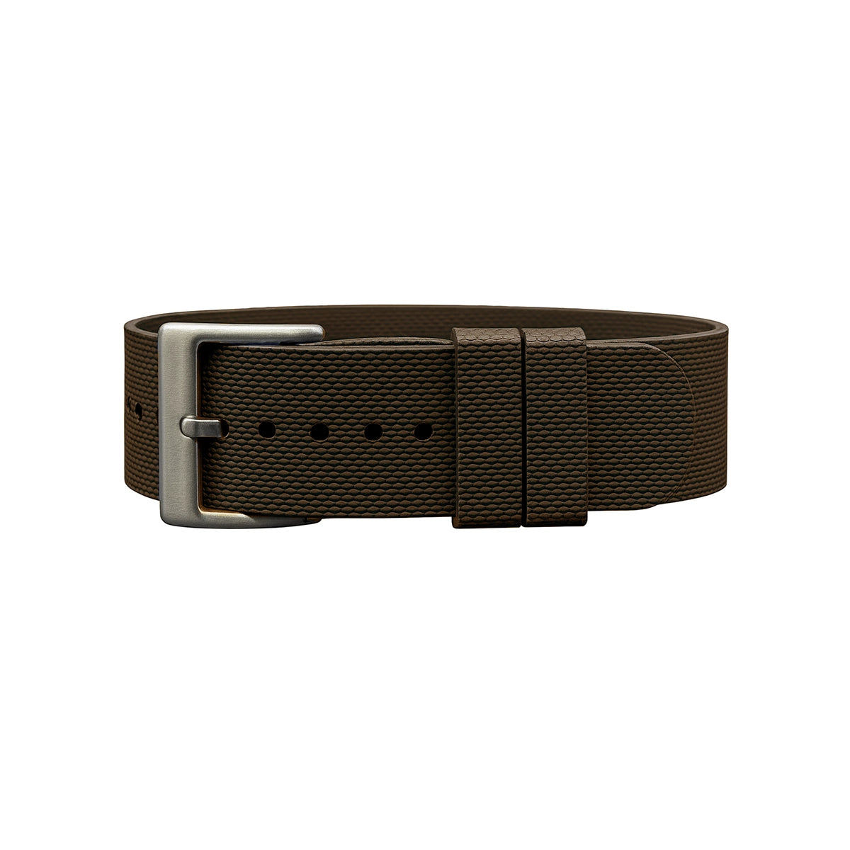 FKM Nato-Uhrenarmband aus Kautschuk – Braun – 24,5 cm