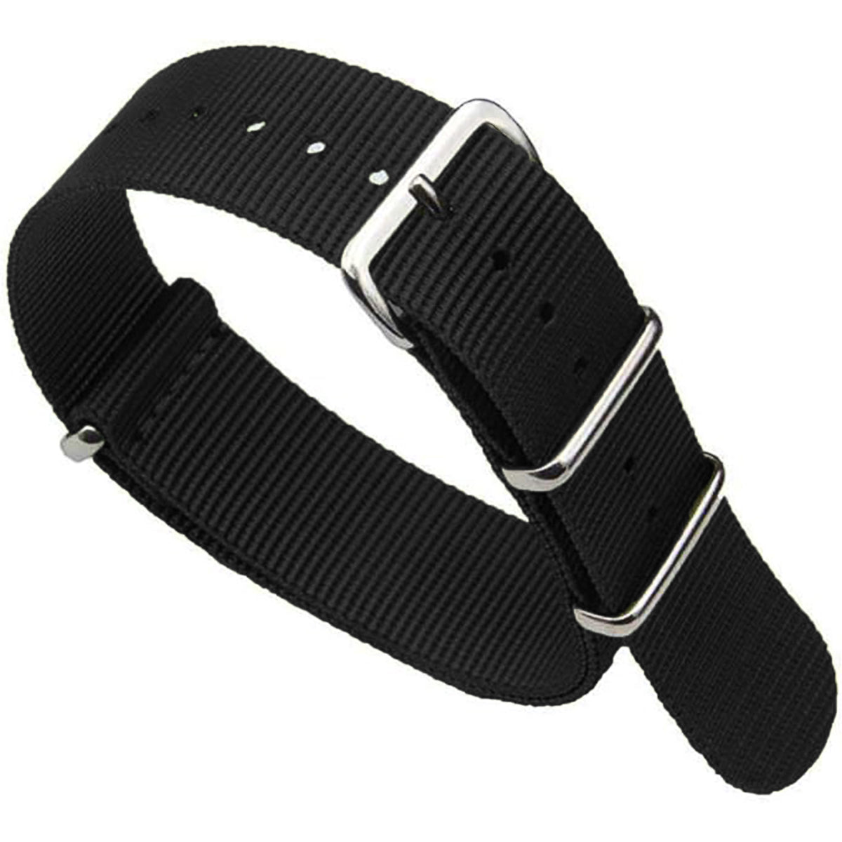 Hochwertiges schwarzes NATO-Uhrenarmband aus Nylon