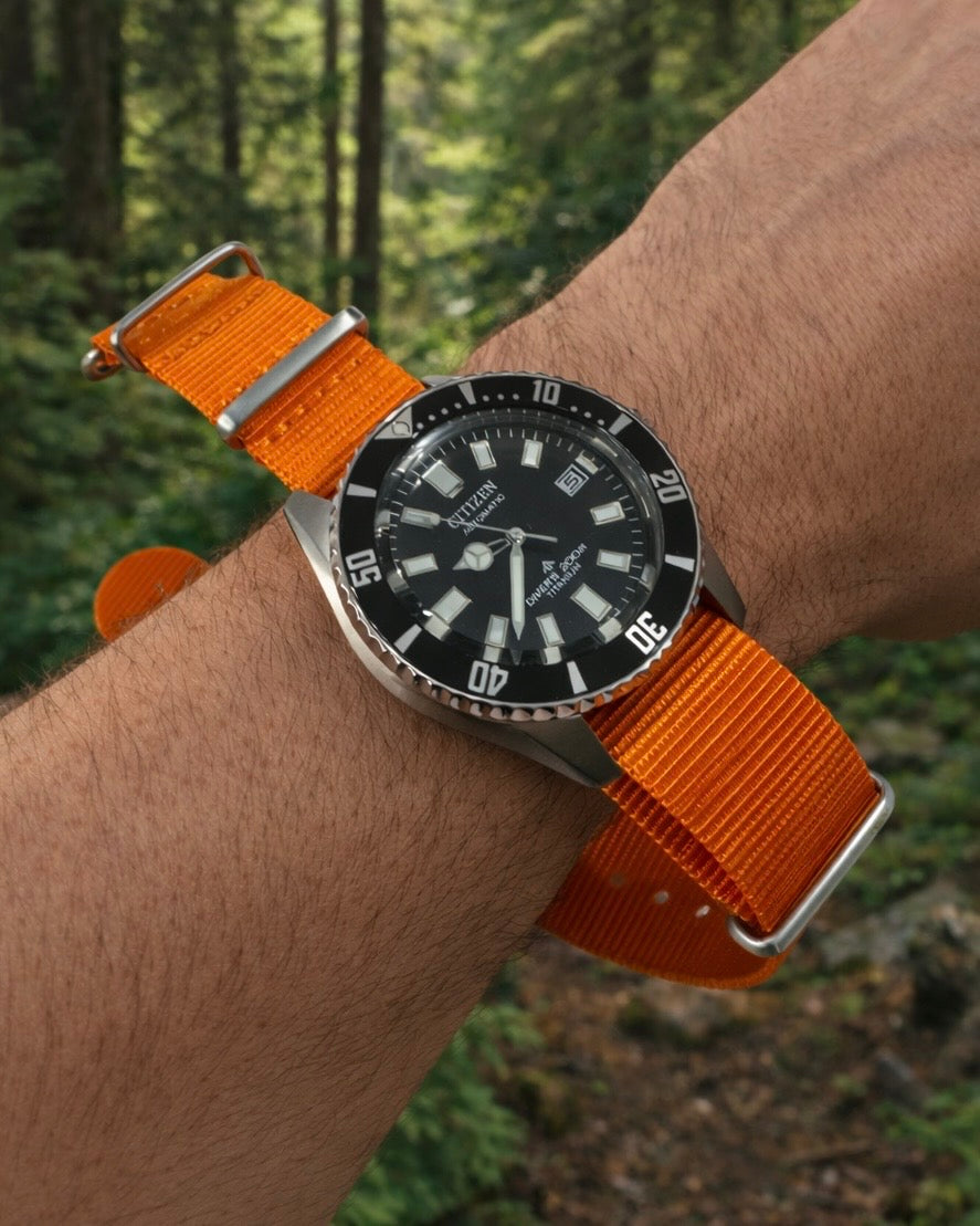 Bracelet de Montre Nato Nylon Orange - Premium