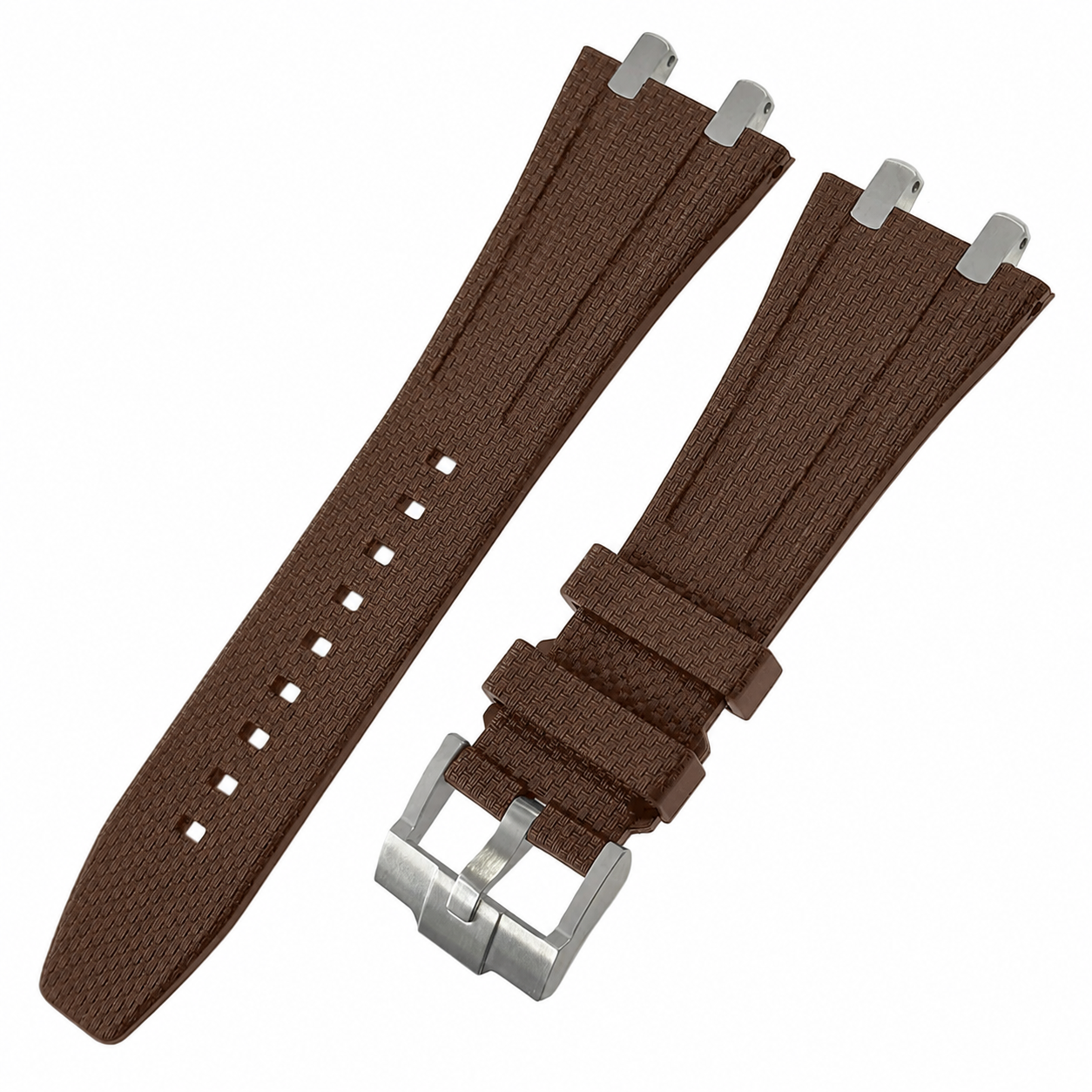 Bracelet en Caoutchouc FKM Compatible avec AP Royal Oak 15400, 15500, 15510, 26331, 26239 et 26240 - Boucle Ardillon