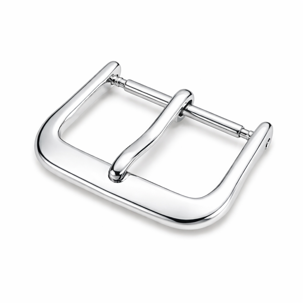 Uhrenarmband- & Nato-Schließe - poliertes Spiegel-Aluminium Silber | Dornschließe 1,75 mm - 1 Stck.