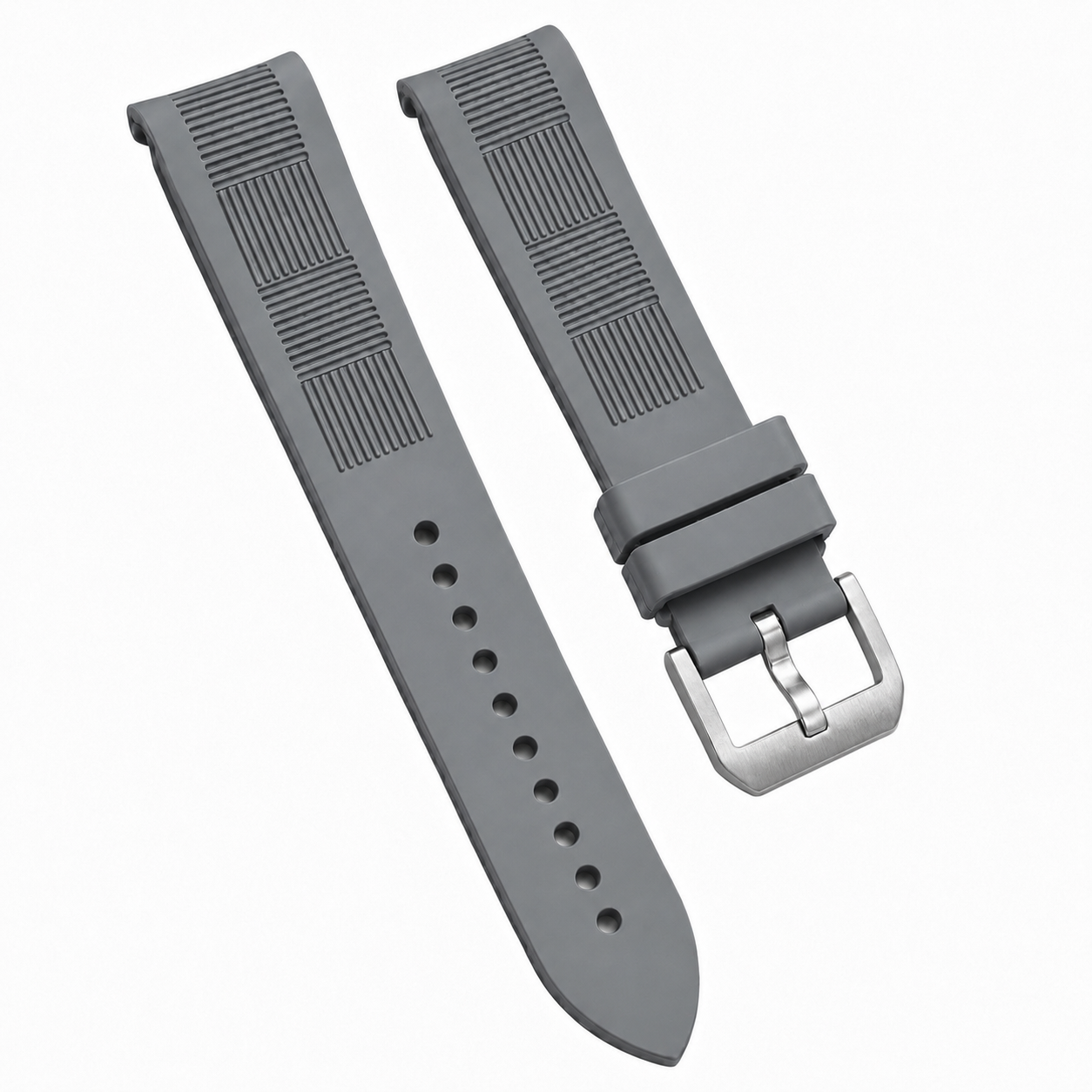 FKM Rubber Watch Strap - Checkered Pattern / Curved - Universal