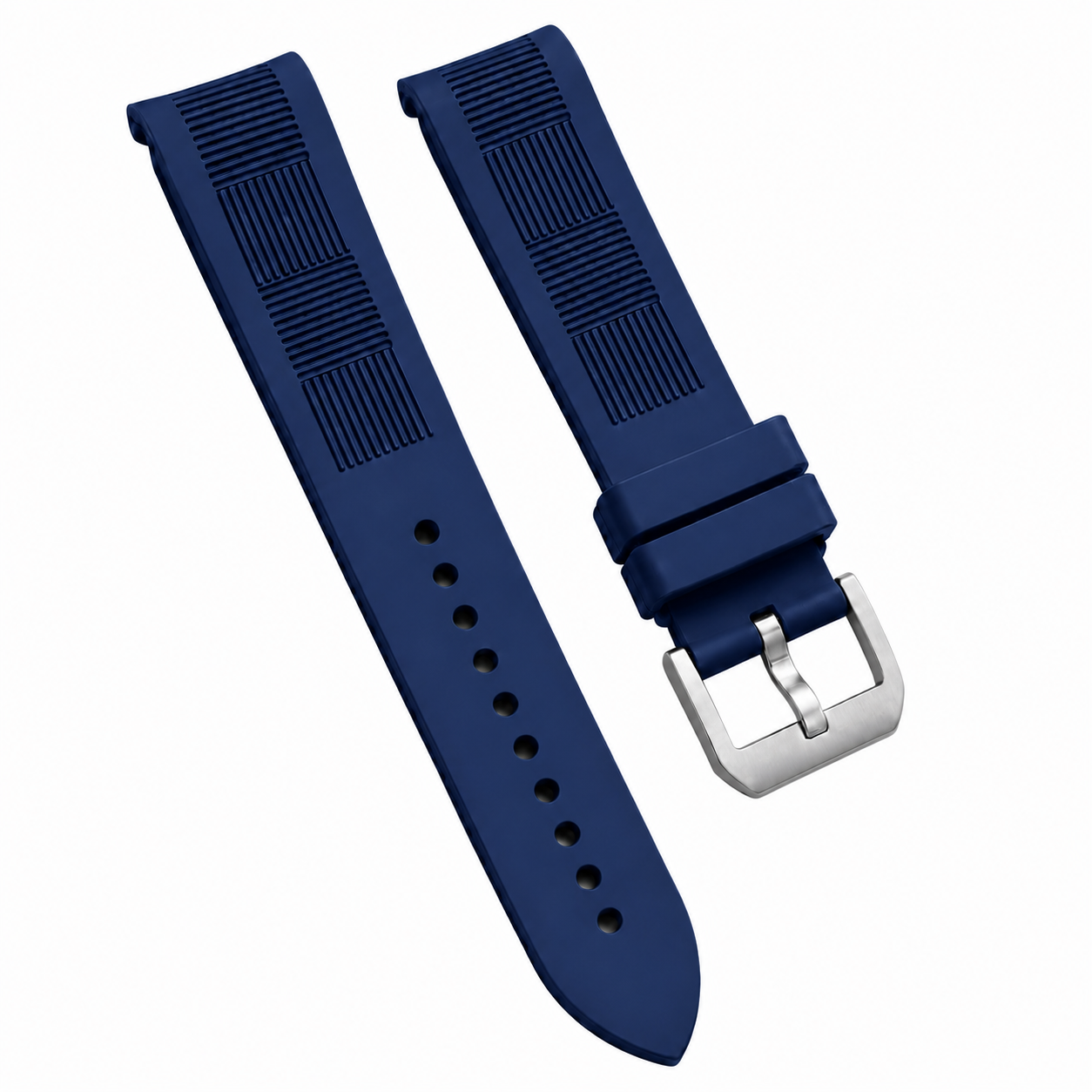FKM Rubber Watch Strap - Checkered Pattern / Curved - Universal