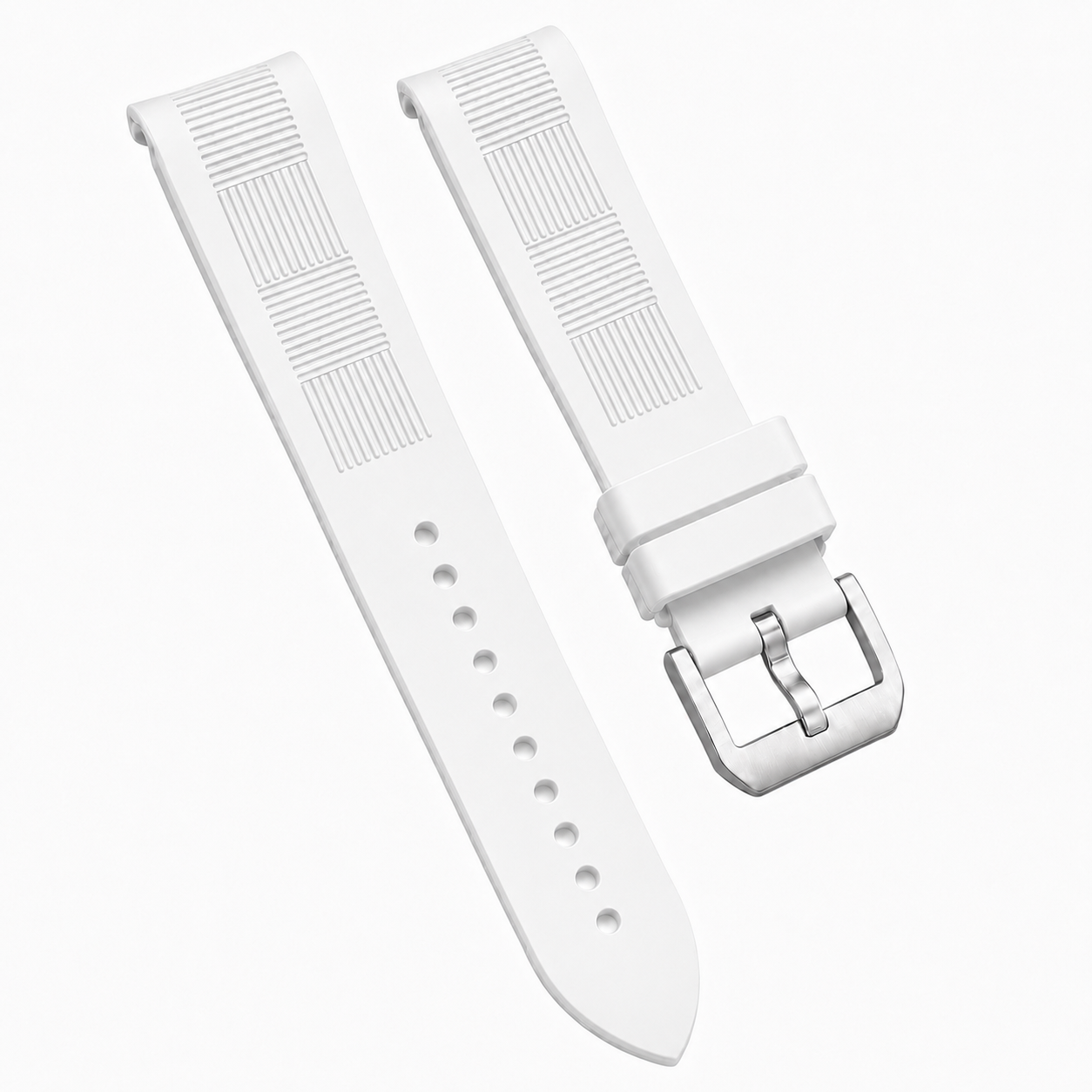 FKM Rubber Watch Strap - Checkered Pattern / Curved - Universal