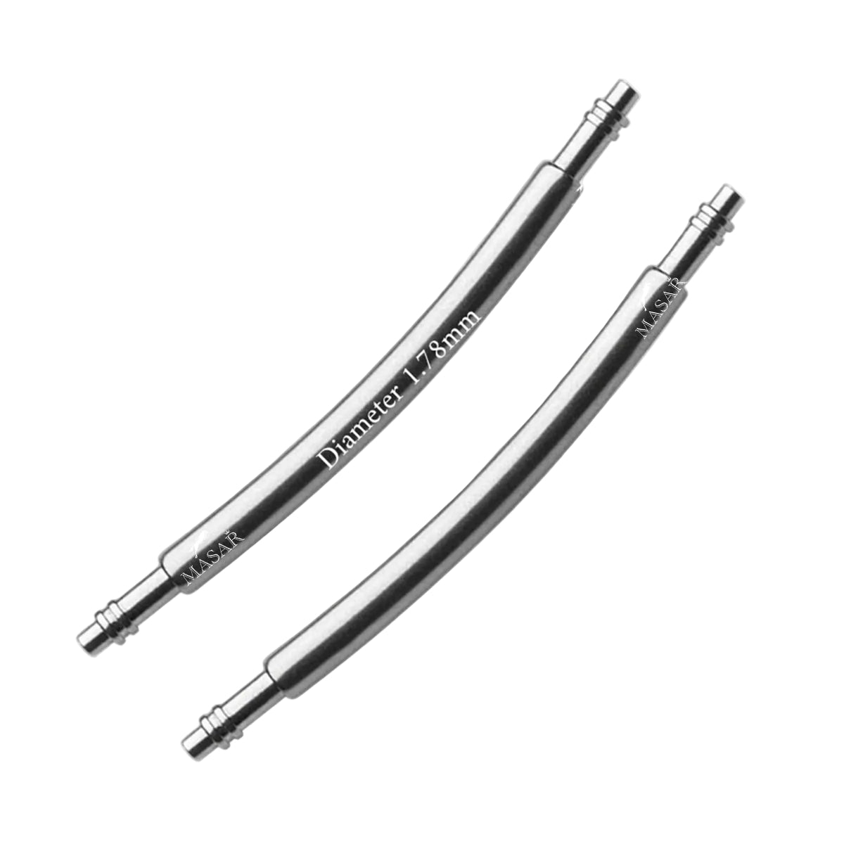 SLXC Ø 1,78 mm – Gebogene Federstege für gebogene Uhrenarmbänder – Edelstahl 316L – 0,8 mm – 2 Stück