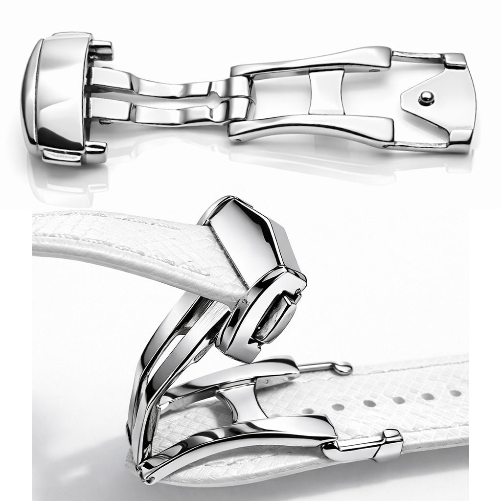 Boucle Déployante avec Ardillon Bracelet Montre à Trous – Fermoir Premium Acier – Épaisseur Bracelet ≤ 3,0mm – 1 Pc