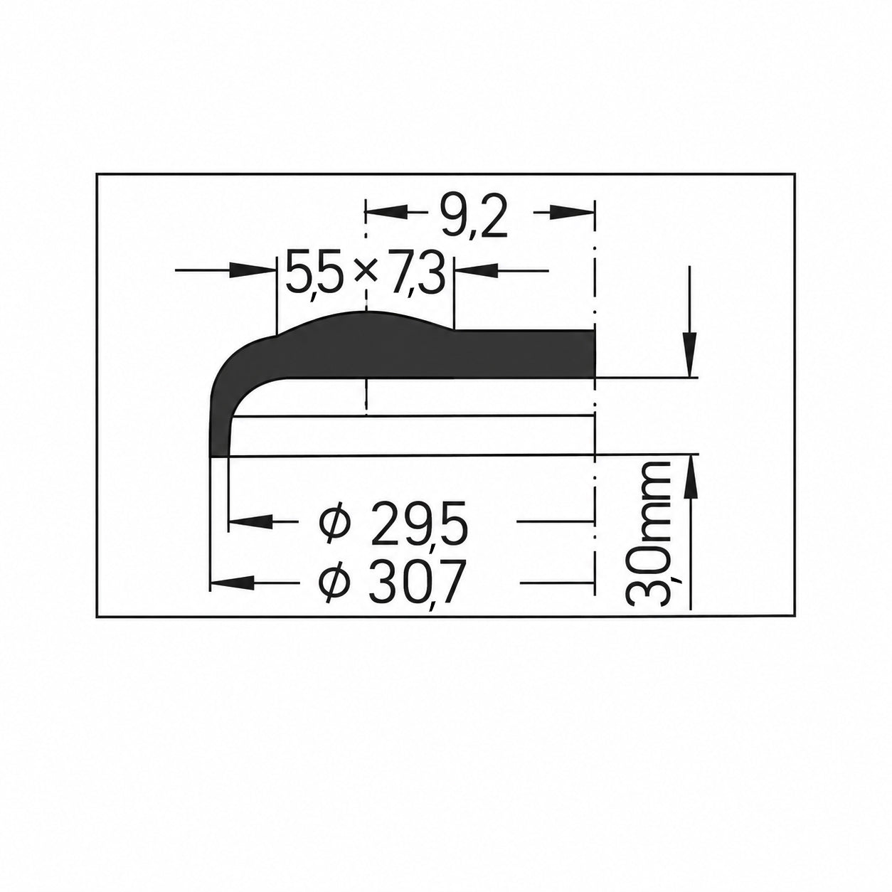 Acrylic crystal 30.7mm for Rolex 16000, 16003, 16013, 16014 - 1 Pc
